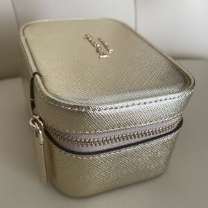 Kate Spade New York Spencer Metallic Gold Leather Jewelry Case